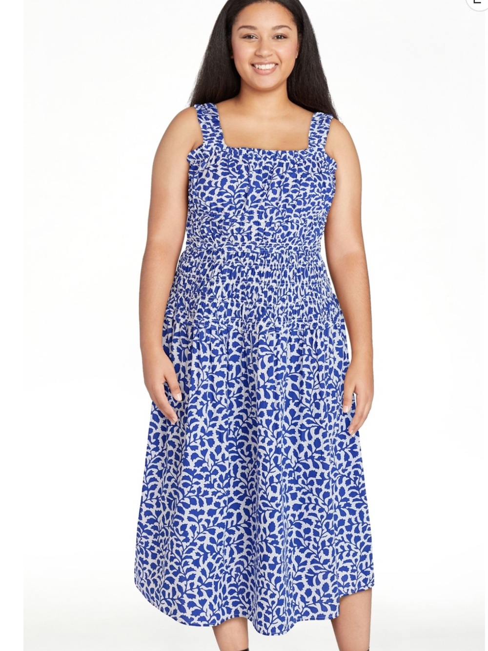 Gorgeous Time and Tru Women's Sleeveless
Smocked Peasant Midi Dress XL NEW